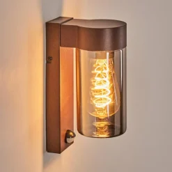 hofstein Encoberta Luminaire extérieur, Lampe murale d´extérieur Rouille, 1 lumière, Détecteur de mouvement