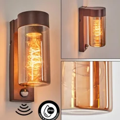 hofstein Encoberta Luminaire extérieur, Lampe murale d´extérieur Rouille, 1 lumière, Détecteur de mouvement