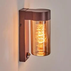 hofstein Encoberta Luminaire extérieur, Lampe murale d´extérieur Rouille, 1 lumière, Détecteur de mouvement
