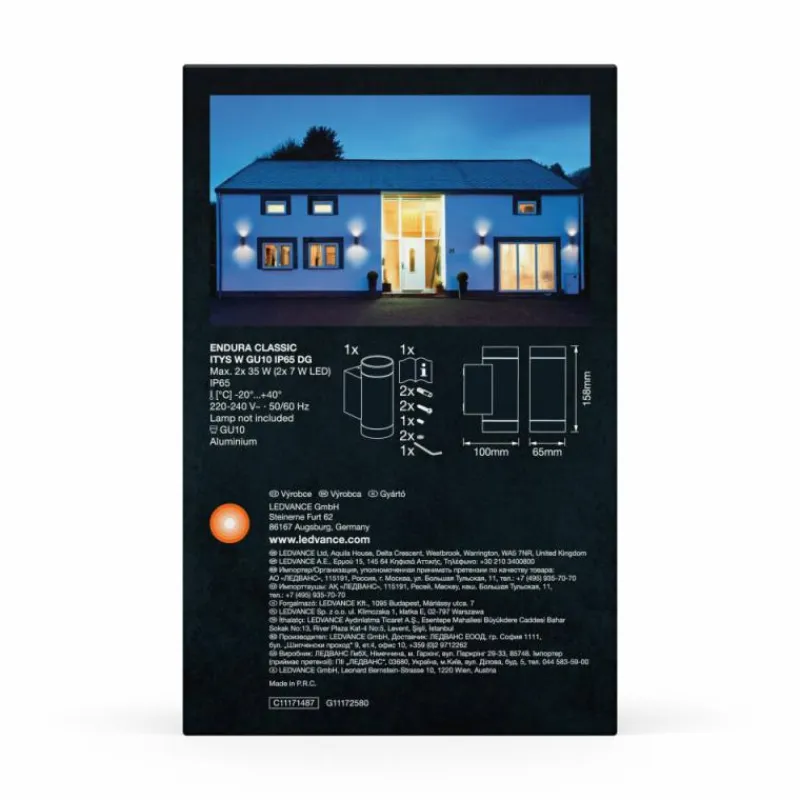 Luminaires Ledvance Endura Applique murale Gris, 2 lumières