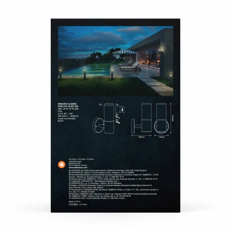 Luminaires Ledvance Endura Applique murale Gris, 1 lumière