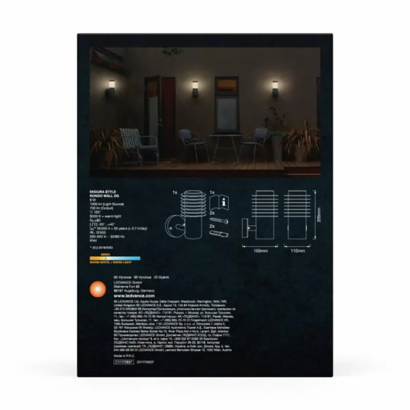 Luminaires Ledvance Endura Applique murale LED Gris, 1 lumière