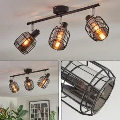 hofstein Ennor Plafonnier, Spot de plafond Noir, 3 lumières