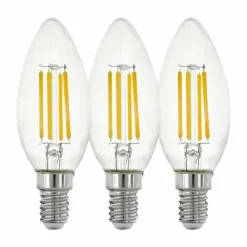 hofstein Ensemble de 3 lampes LED LM_LED_E14 clair Ø3,5cm L: 9,8 cm