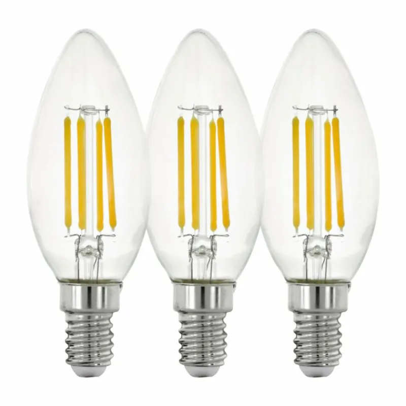 hofstein Ensemble de 3 lampes LED LM_LED_E14 clair Ø3,5cm L: 9,8 cm