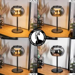 Suspension Verre Fumé-Lampe 2-er à poser, Liseuse LED Noir, 1 lumière