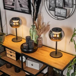 Suspension Verre Fumé-Lampe 2-er à poser, Liseuse LED Noir, 1 lumière