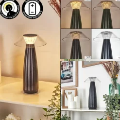 hofstein Eryla Lampe de bureau, Lampe à poser LED Noir, 1 lumière