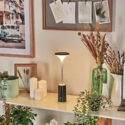 hofstein Eryon Lampe de bureau, Lampe à poser LED Noir, Blanc, 1 lumière