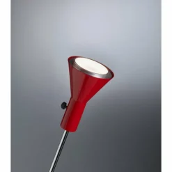 Lampe Design-Luminaires Tecnolumen ES 57 LED Tecnolumen Projecteur Chrome, Rouge, 1 lumière
