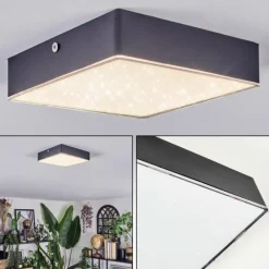 hofstein Esmar Plafonnier LED Noir, 1 lumière