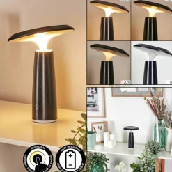 hofstein Eston Lampe de bureau, Lampe à poser LED Noir, Blanc, 1 lumière