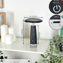 hofstein Eston Lampe de bureau, Lampe à poser LED Noir, Blanc, 1 lumière