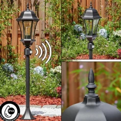 Luminaires Rustiques-hofstein Etoe Luminaire extérieur, Eclairage de chemin Noir, 1 lumière, Détecteur de mouvement