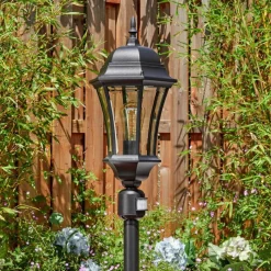 Luminaires Rustiques-hofstein Etoe Luminaire extérieur, Eclairage de chemin Noir, 1 lumière, Détecteur de mouvement