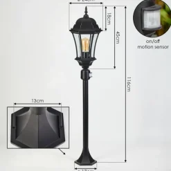 Luminaires Rustiques-hofstein Etoe Luminaire extérieur, Eclairage de chemin Noir, 1 lumière, Détecteur de mouvement