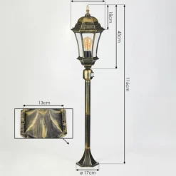 Luminaires Rustiques-hofstein Etoe Luminaire extérieur, Eclairage de chemin Brun, Or, 1 lumière, Détecteur de mouvement