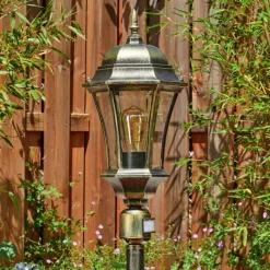 Luminaires Rustiques-hofstein Etoe Luminaire extérieur, Eclairage de chemin Brun, Or, 1 lumière, Détecteur de mouvement