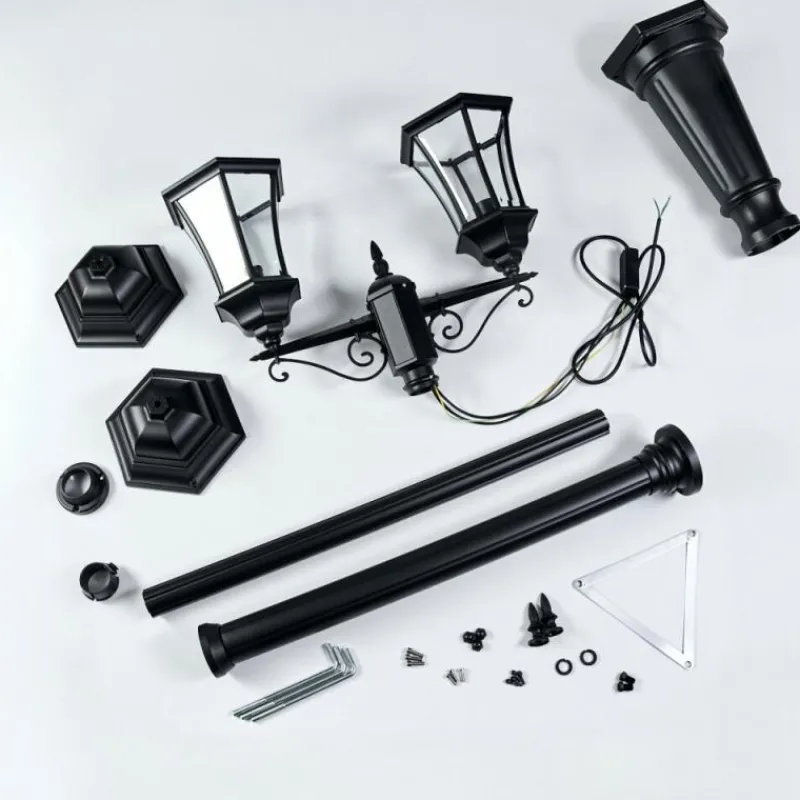 Luminaires Rustiques-hofstein Etoe Luminaire extérieur, Réverbère, Eclairage de chemin Noir, 2 lumières