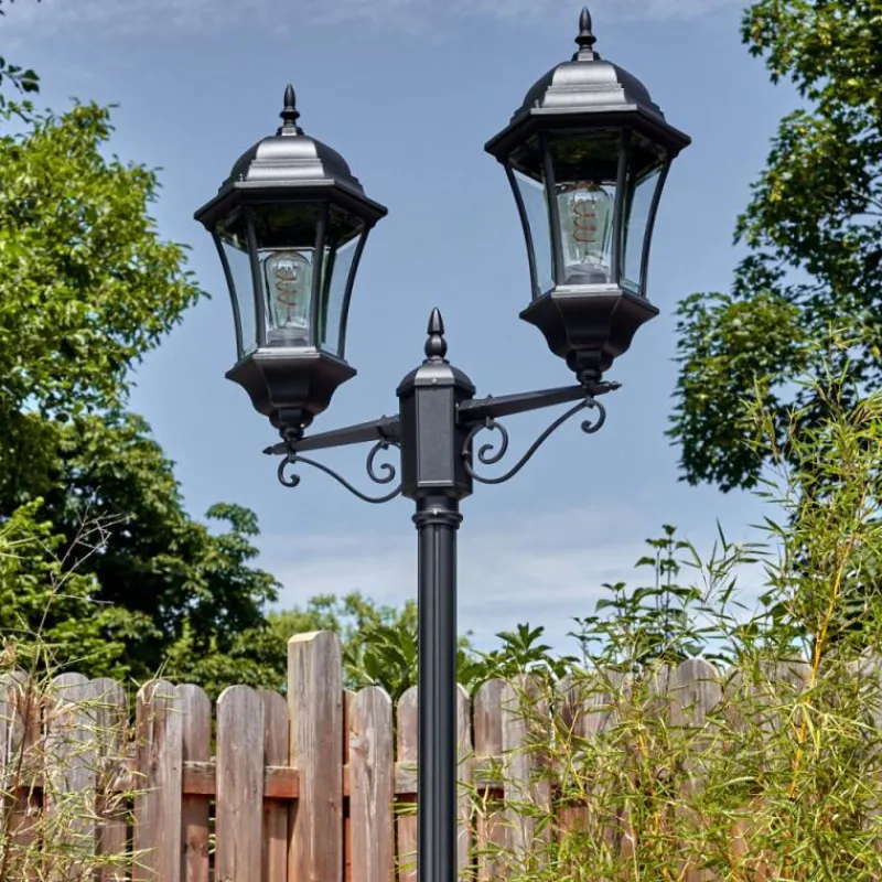 Luminaires Rustiques-hofstein Etoe Luminaire extérieur, Réverbère, Eclairage de chemin Noir, 2 lumières