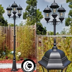 Luminaires Rustiques-hofstein Etoe Luminaire extérieur, Réverbère, Eclairage de chemin Noir, 3 lumières