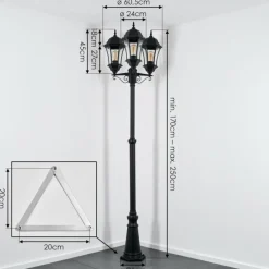 Luminaires Rustiques-hofstein Etoe Luminaire extérieur, Réverbère, Eclairage de chemin Noir, 3 lumières