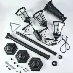 Luminaires Rustiques-hofstein Etoe Luminaire extérieur, Réverbère, Eclairage de chemin Noir, 3 lumières