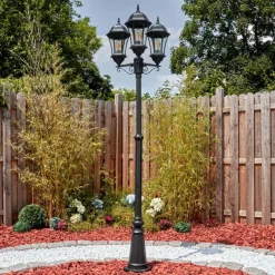 Luminaires Rustiques-hofstein Etoe Luminaire extérieur, Réverbère, Eclairage de chemin Noir, 3 lumières