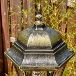 Luminaires Rustiques-hofstein Etoe Luminaire extérieur, Réverbère, Eclairage de chemin Or, Noir, 1 lumière