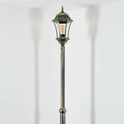 Luminaires Rustiques-hofstein Etoe Luminaire extérieur, Réverbère, Eclairage de chemin Or, Noir, 1 lumière