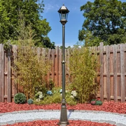 Luminaires Rustiques-hofstein Etoe Luminaire extérieur, Réverbère, Eclairage de chemin Or, Noir, 1 lumière