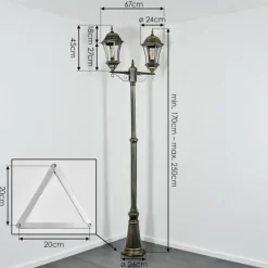 Luminaires Rustiques-hofstein Etoe Luminaire extérieur, Réverbère, Eclairage de chemin Or, Noir, 2 lumières