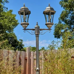 Luminaires Rustiques-hofstein Etoe Luminaire extérieur, Réverbère, Eclairage de chemin Or, Noir, 2 lumières