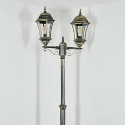 Luminaires Rustiques-hofstein Etoe Luminaire extérieur, Réverbère, Eclairage de chemin Or, Noir, 2 lumières