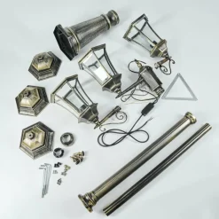 Luminaires Rustiques-hofstein Etoe Luminaire extérieur, Réverbère, Eclairage de chemin Or, Noir, 3 lumières