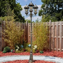 Luminaires Rustiques-hofstein Etoe Luminaire extérieur, Réverbère, Eclairage de chemin Or, Noir, 3 lumières