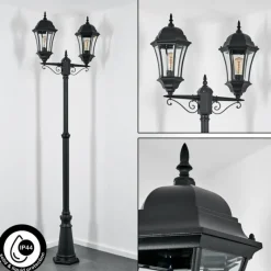 Luminaires Rustiques-hofstein Etoe Réverbère, Eclairage de chemin Noir, 2 lumières