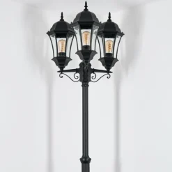 Luminaires Rustiques-hofstein Etoe Réverbère, Eclairage de chemin Noir, 3 lumières