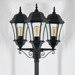 Luminaires Rustiques-hofstein Etoe Réverbère, Eclairage de chemin Noir, 3 lumières