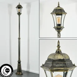 Lampes Dorées-hofstein Etoe Réverbère, Eclairage de chemin Or, Noir, 1 lumière