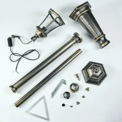 Lampes Dorées-hofstein Etoe Réverbère, Eclairage de chemin Or, Noir, 1 lumière