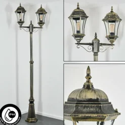 Lampes Dorées-hofstein Etoe Réverbère, Eclairage de chemin Or, Noir, 2 lumières