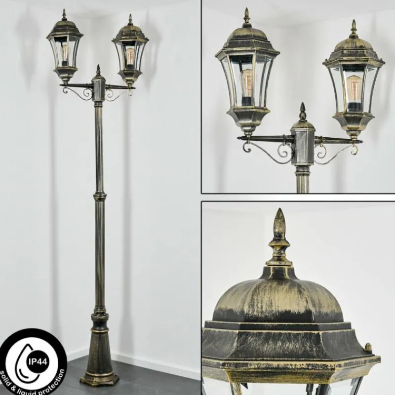 Lampes Dorées-hofstein Etoe Réverbère, Eclairage de chemin Or, Noir, 2 lumières