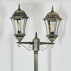 Lampes Dorées-hofstein Etoe Réverbère, Eclairage de chemin Or, Noir, 2 lumières