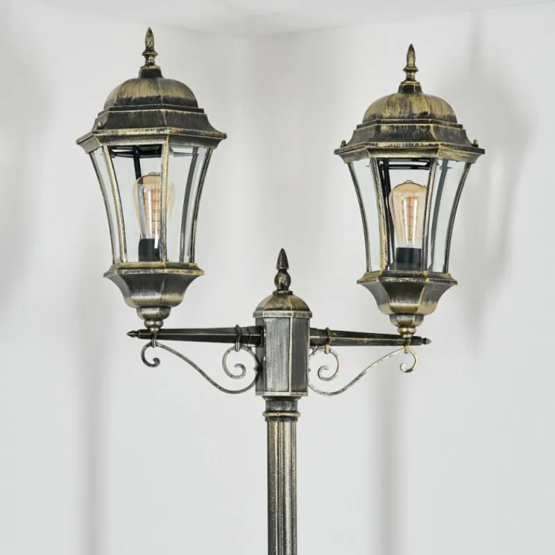 Lampes Dorées-hofstein Etoe Réverbère, Eclairage de chemin Or, Noir, 2 lumières