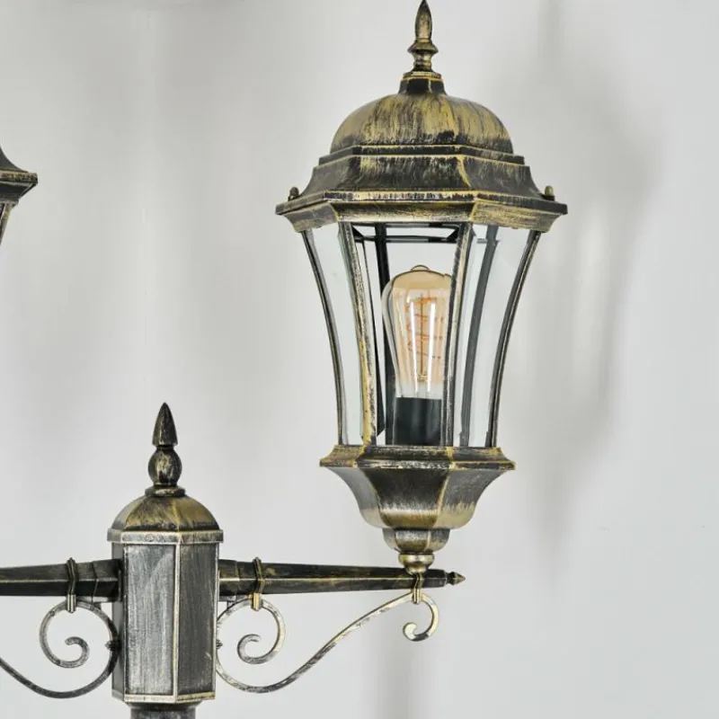 Lampes Dorées-hofstein Etoe Réverbère, Eclairage de chemin Or, Noir, 2 lumières