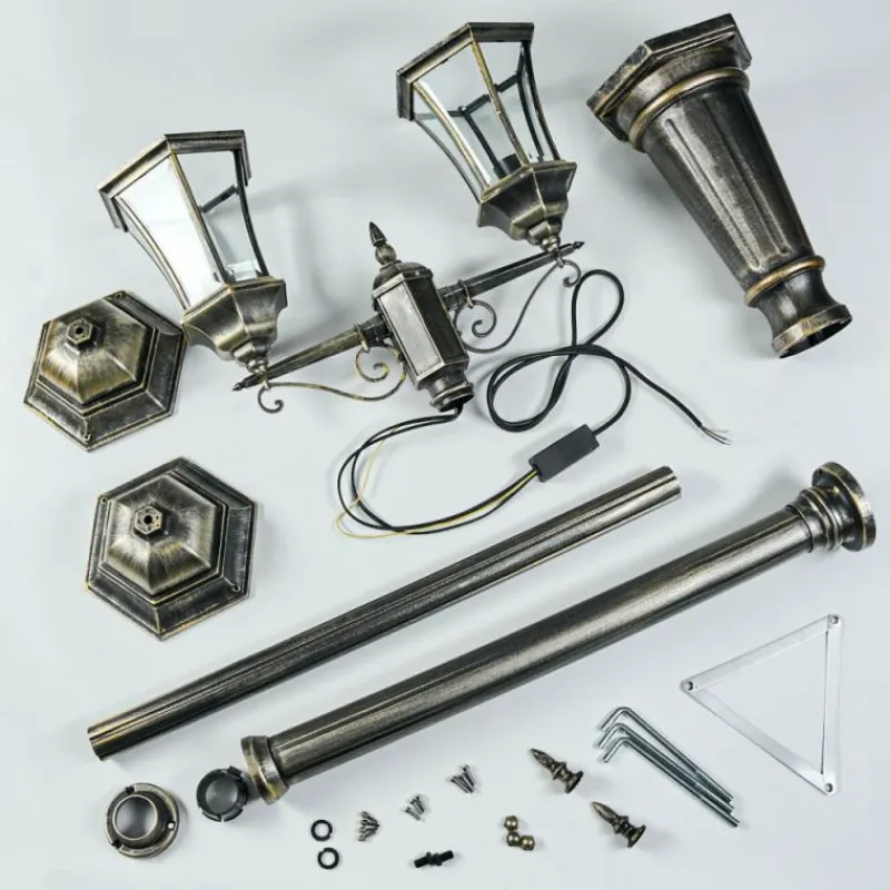 Lampes Dorées-hofstein Etoe Réverbère, Eclairage de chemin Or, Noir, 2 lumières