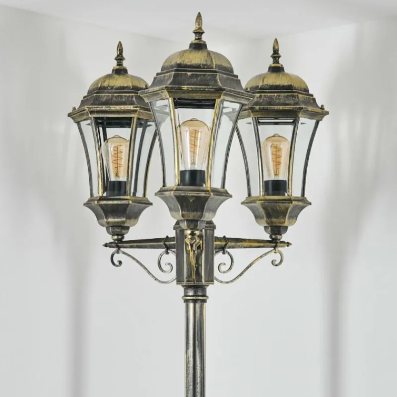 Lampes Dorées-hofstein Etoe Réverbère, Eclairage de chemin Or, Noir, 3 lumières