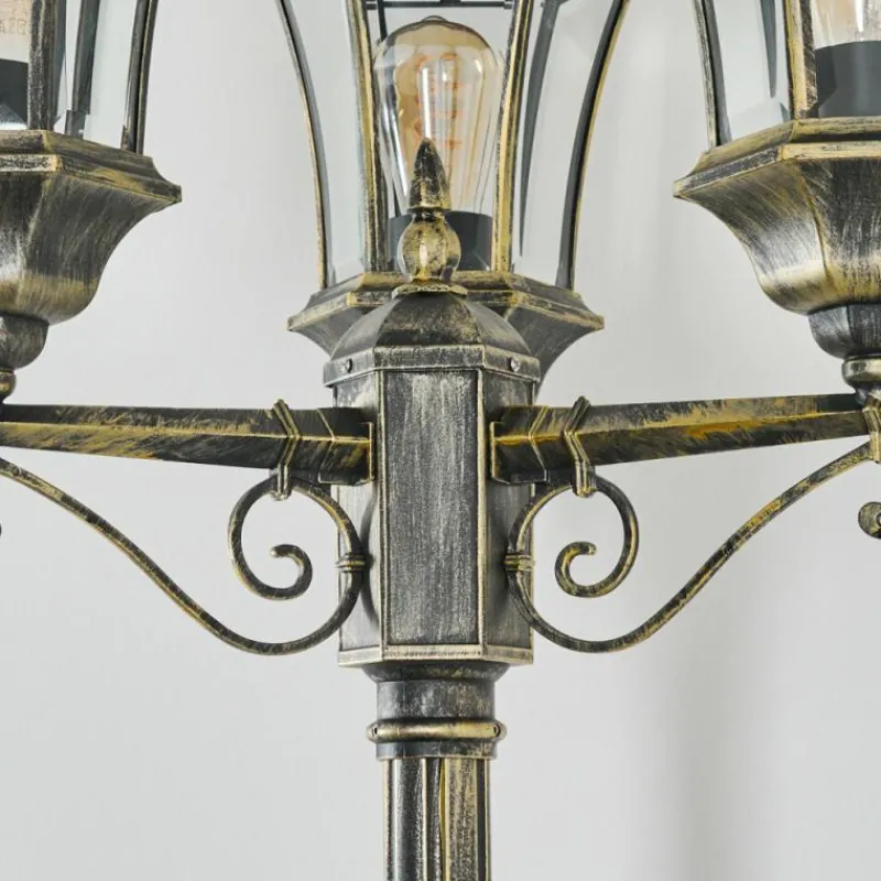 Lampes Dorées-hofstein Etoe Réverbère, Eclairage de chemin Or, Noir, 3 lumières