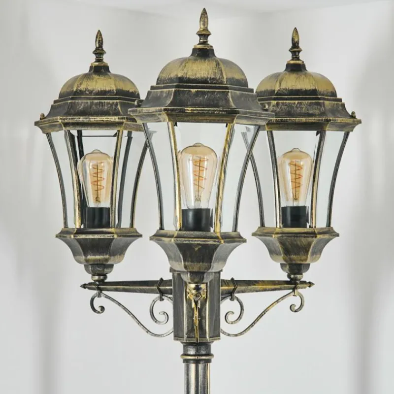 Lampes Dorées-hofstein Etoe Réverbère, Eclairage de chemin Or, Noir, 3 lumières